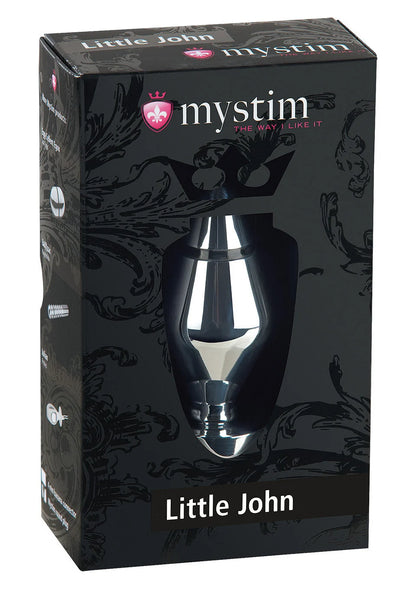 mystim-doos met Little John opdruk en afbeelding van buttplug
