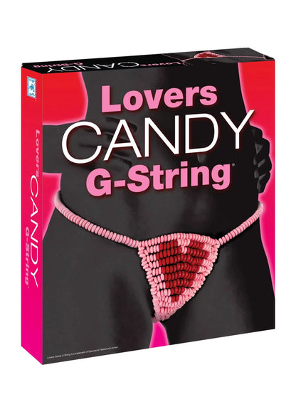 Zwarte G-string met roze bies en driehoekige achterkant