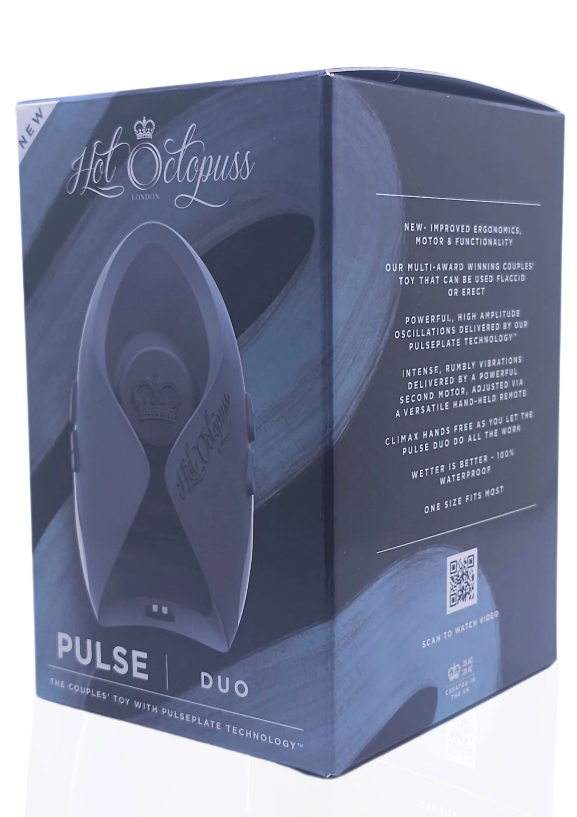 Verpakkingsdoos voor blauwe vibrator met afbeelding van het apparaat