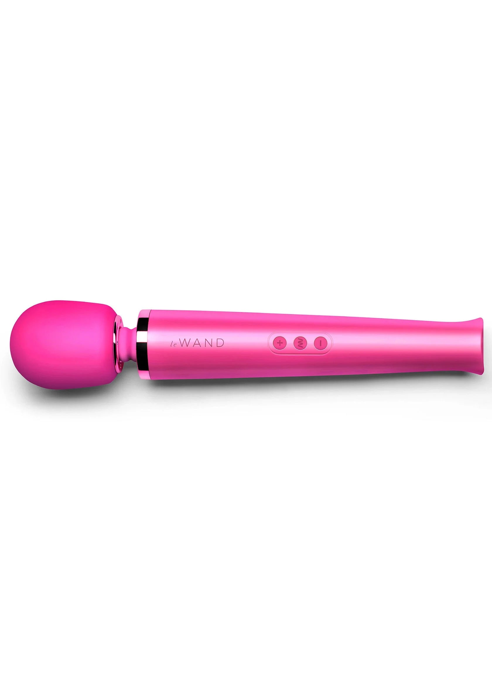 Roze Le Wand oplaadbare massager met lange handgreep en drie knoppen
