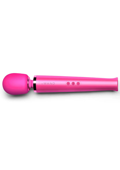 Roze Le Wand oplaadbare massager met lange handgreep en drie knoppen