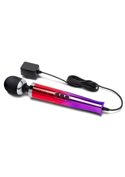 Veelkleurige plug-in vibrerende massager met ronde opzetkop en netsnoer