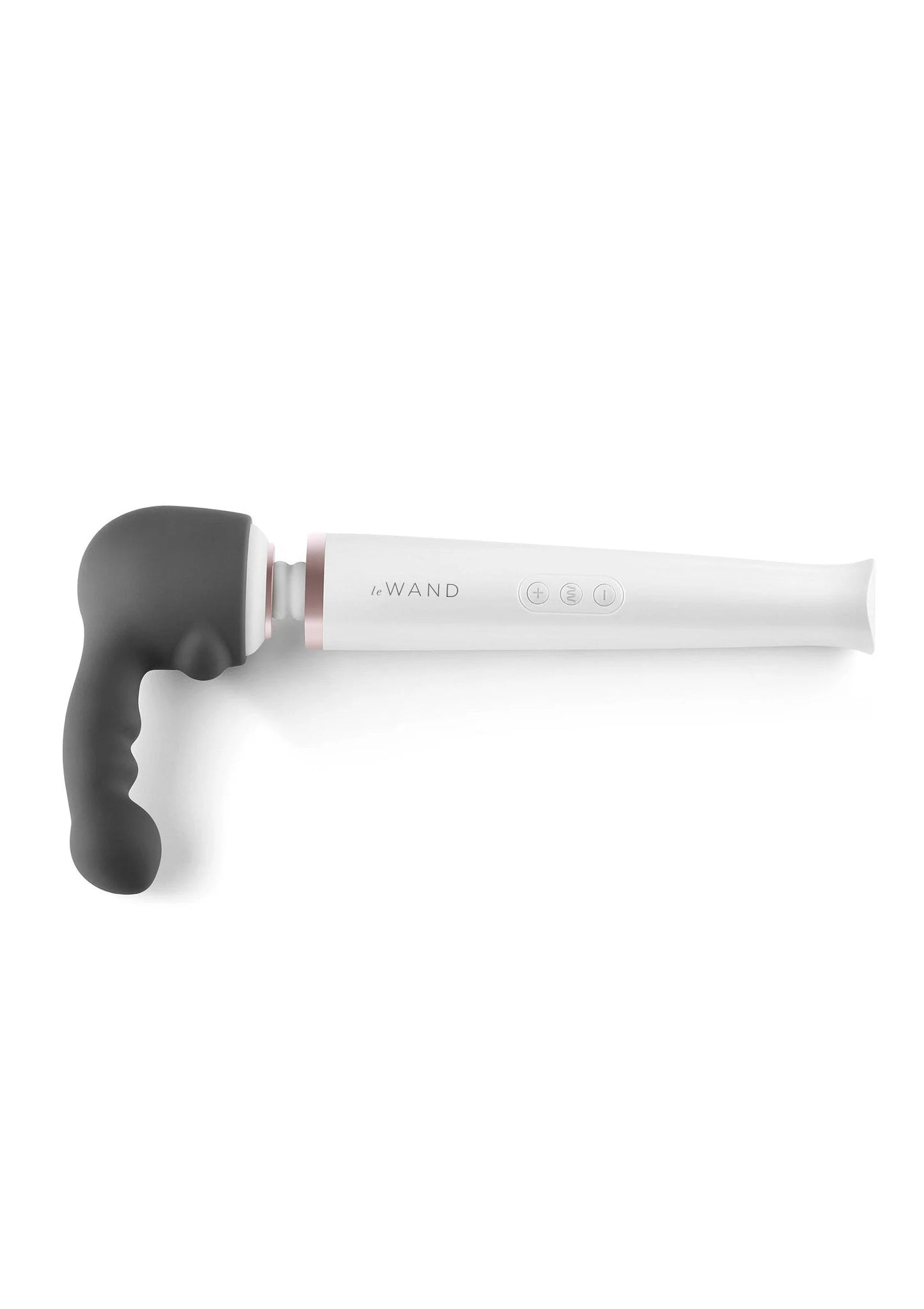 Le Wand Ripple weighted head in donkergrijs op witte wandhandgreep met logo