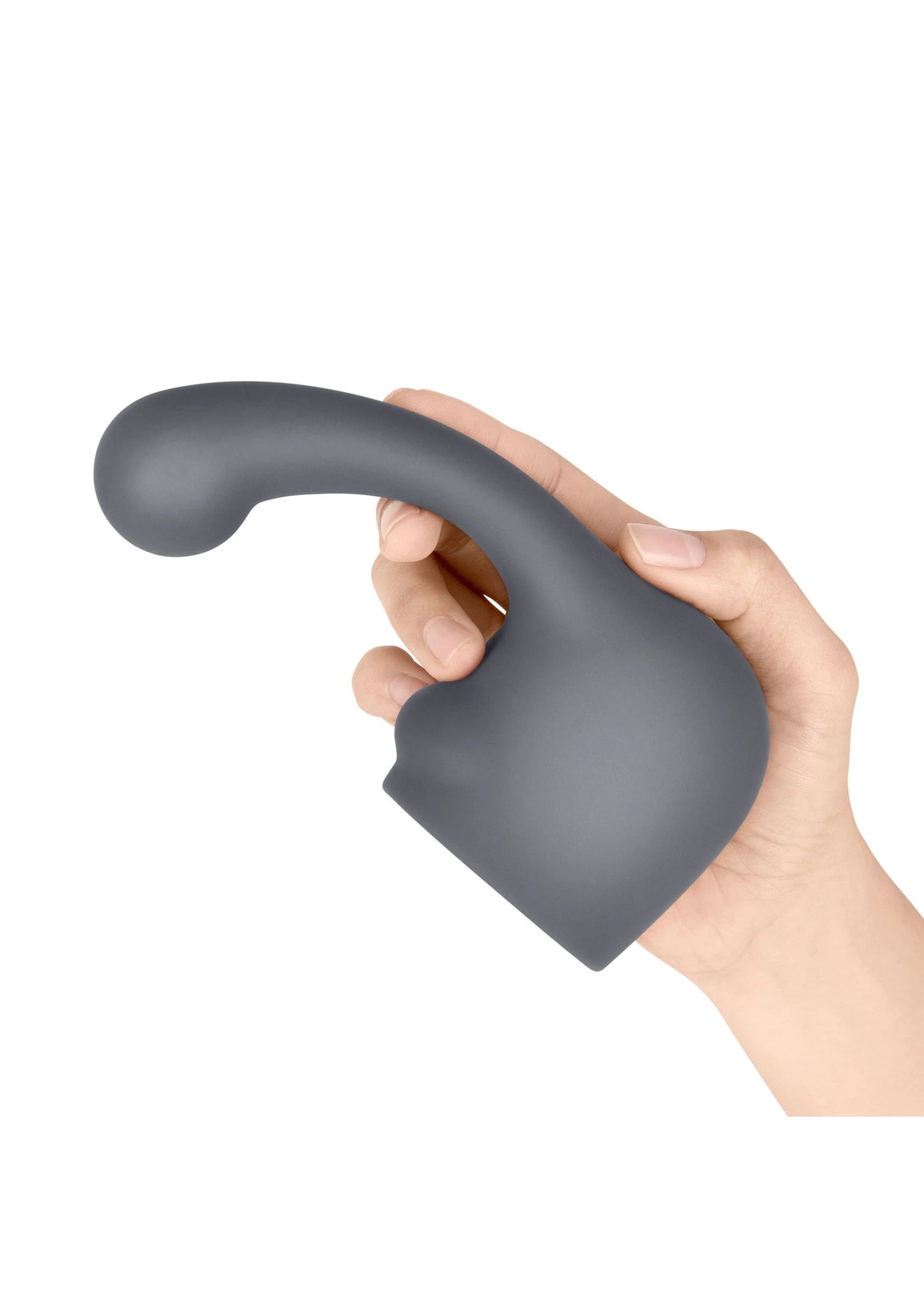 LeWand Curve gewogen hoofdkop in donkergrijs, hand houdt gebogen kop vast