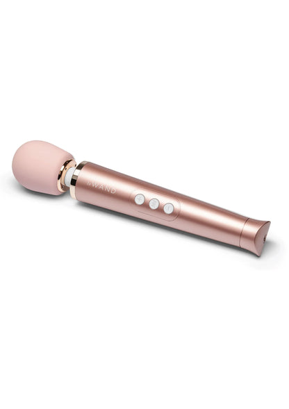 Roségouden oplaadbare wandvibrator van Le Wand met ronde kop