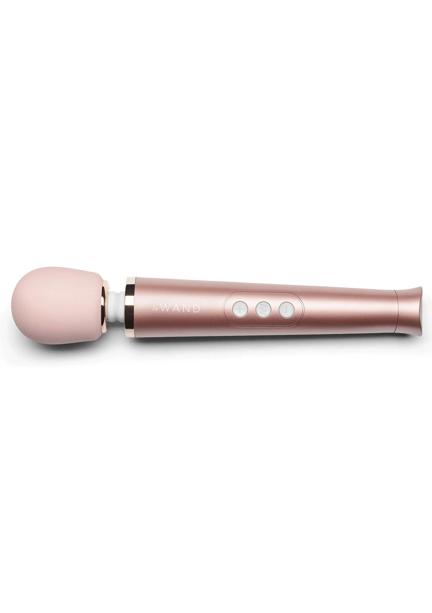 Roségouden Le Wand wandvibrator met knoppen op de handgreep