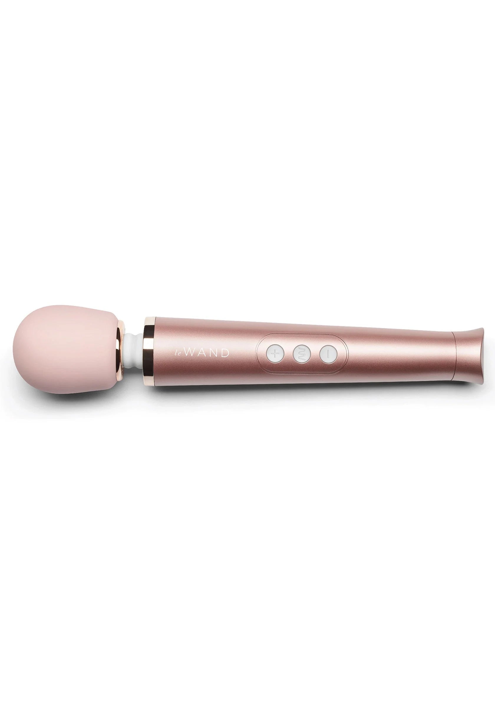 Roségouden Le Wand wandvibrator met knoppen op de handgreep