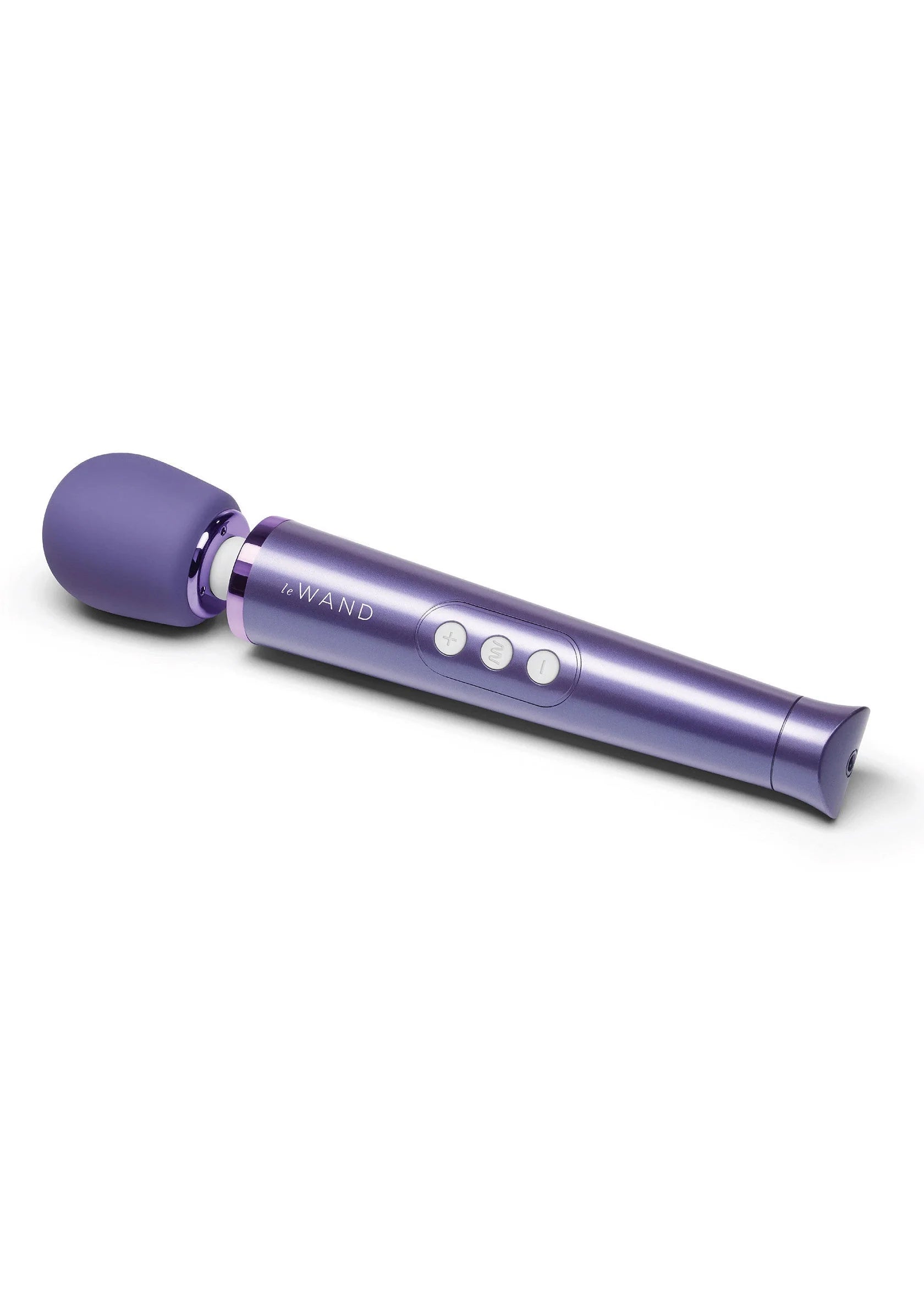 Violet oplaadbare wandvibrator van Le Wand met ronde kop