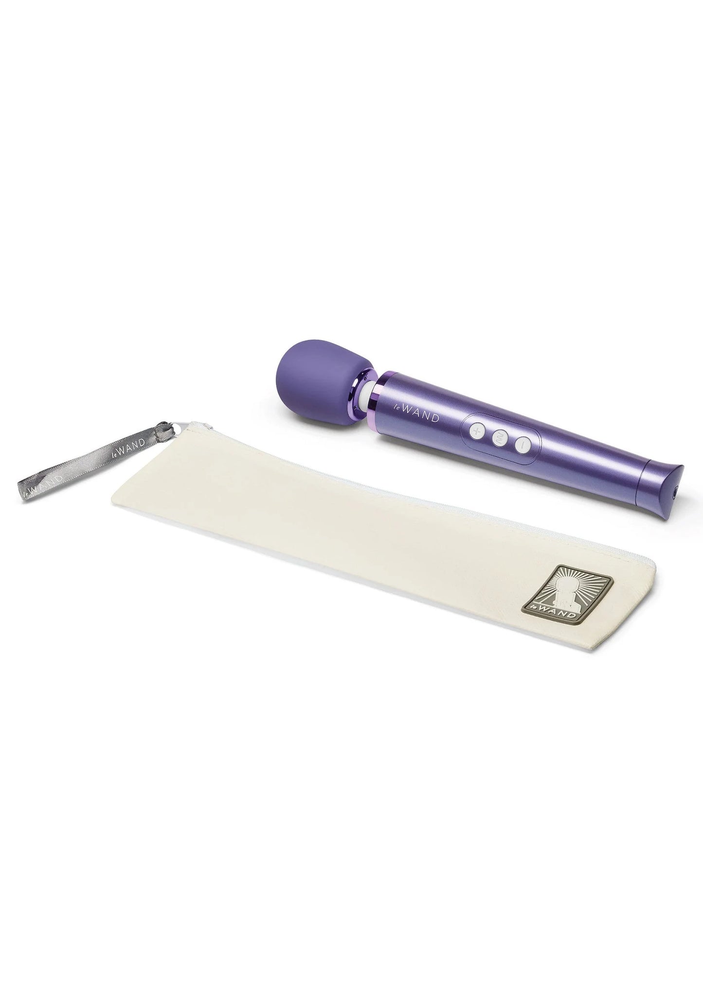 Oplaadbare wandvibrator in violet met opbergzak