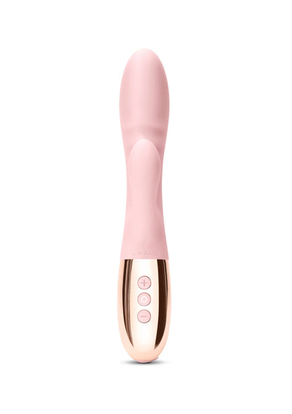 Roze Le Wand Blend duo-vibrator met glanzende roségoudkleurige basis en knoppen