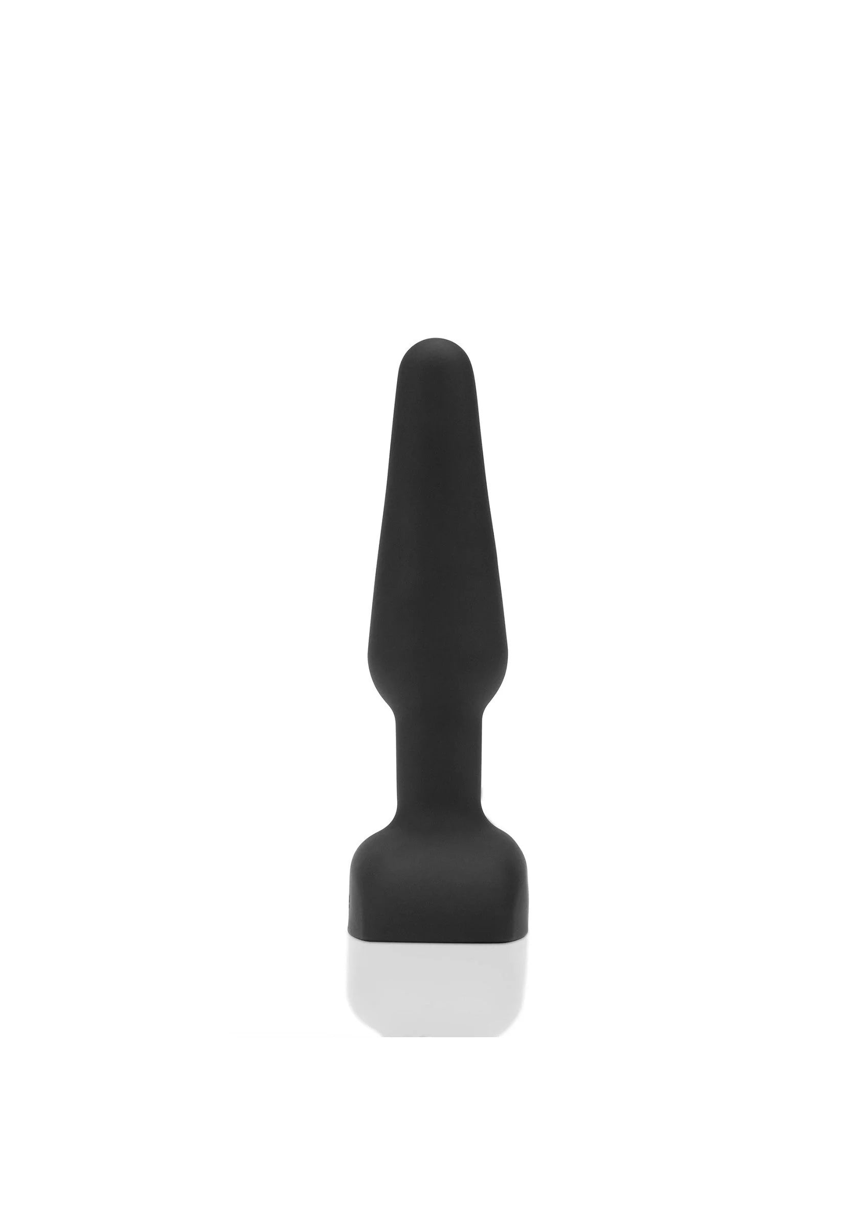 Zwarte anale plug met afgeronde vorm en brede voet