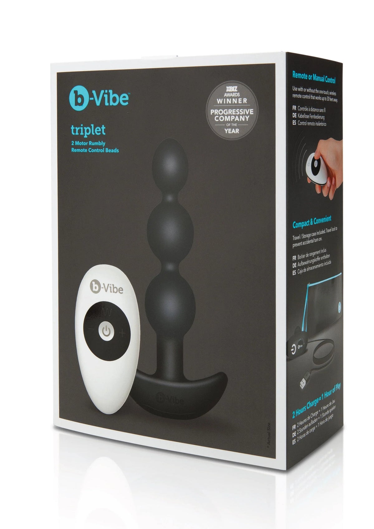 B-Vibe doos met zwarte anale beads set en productinfo op de zijkant