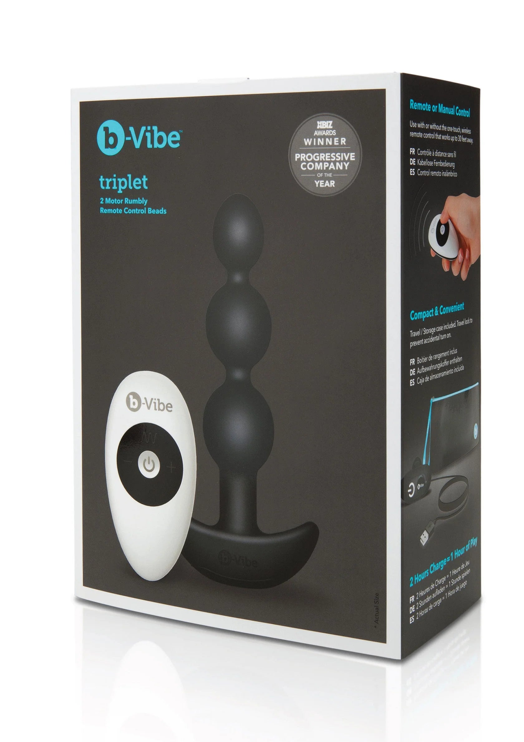 B-Vibe doos met zwarte anale beads set en productinfo op de zijkant