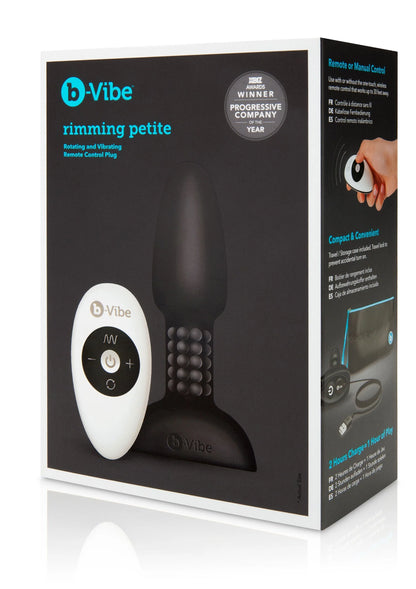 b-Vibe doos met afbeelding van rimming petite anale plug en controller