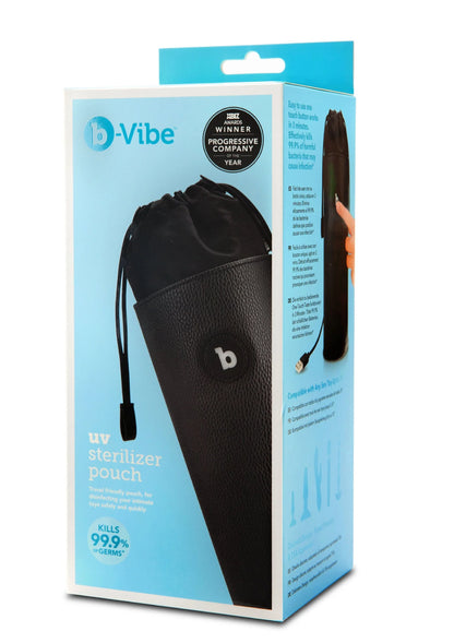 Verpakte b-Vibe UV-sterilisator pouch in doos