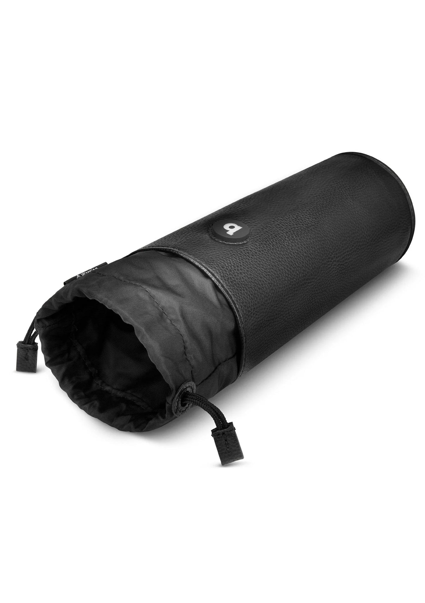 Zwarte cilinderpouch met open uiteinde en trekkoord