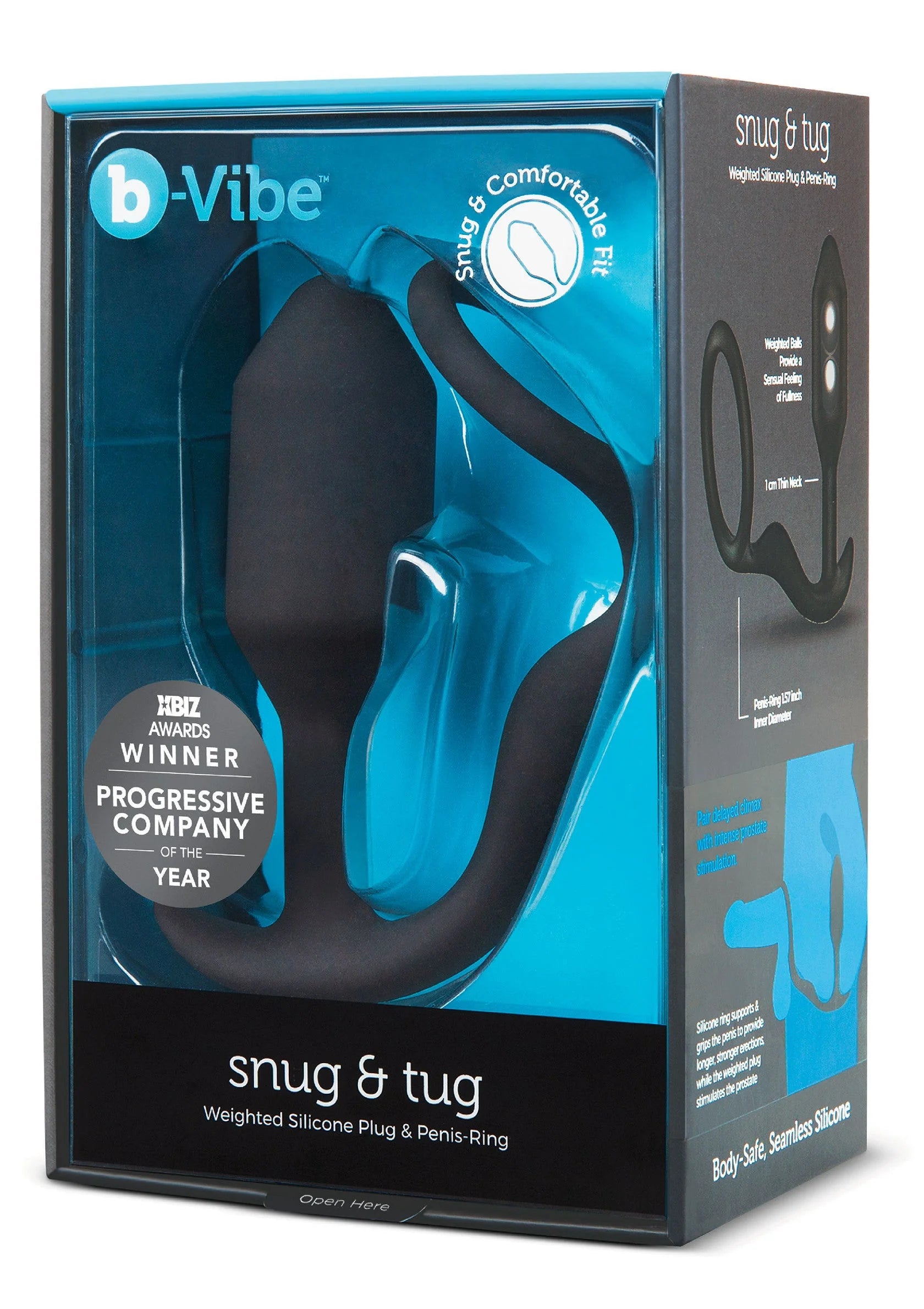B-Vibe Snug & Tug anale plug in doosverpakking