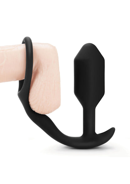 B-Vibe Snug & Tug anale plug met gebogen basis en afgeronde punt
