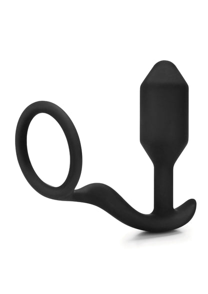 B-Vibe Snug & Tug anale plug met O-ring handvat en gebogen steel