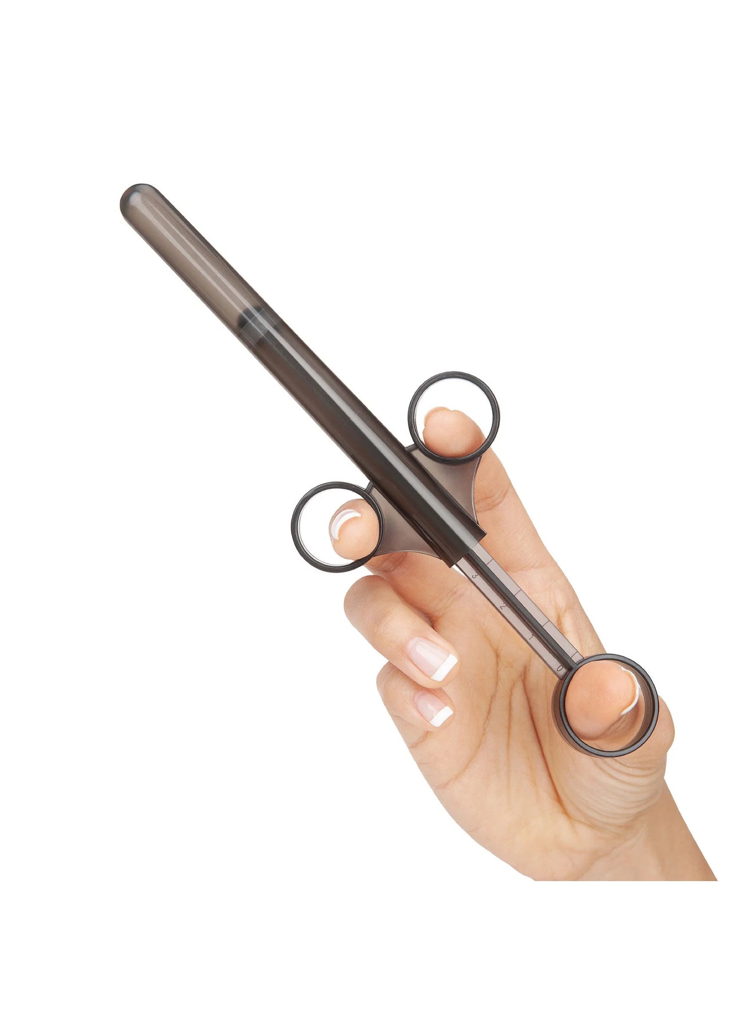 Glijmiddel-applicator met doorzichtige buis en drie ringen voor nauwkeurig doseren