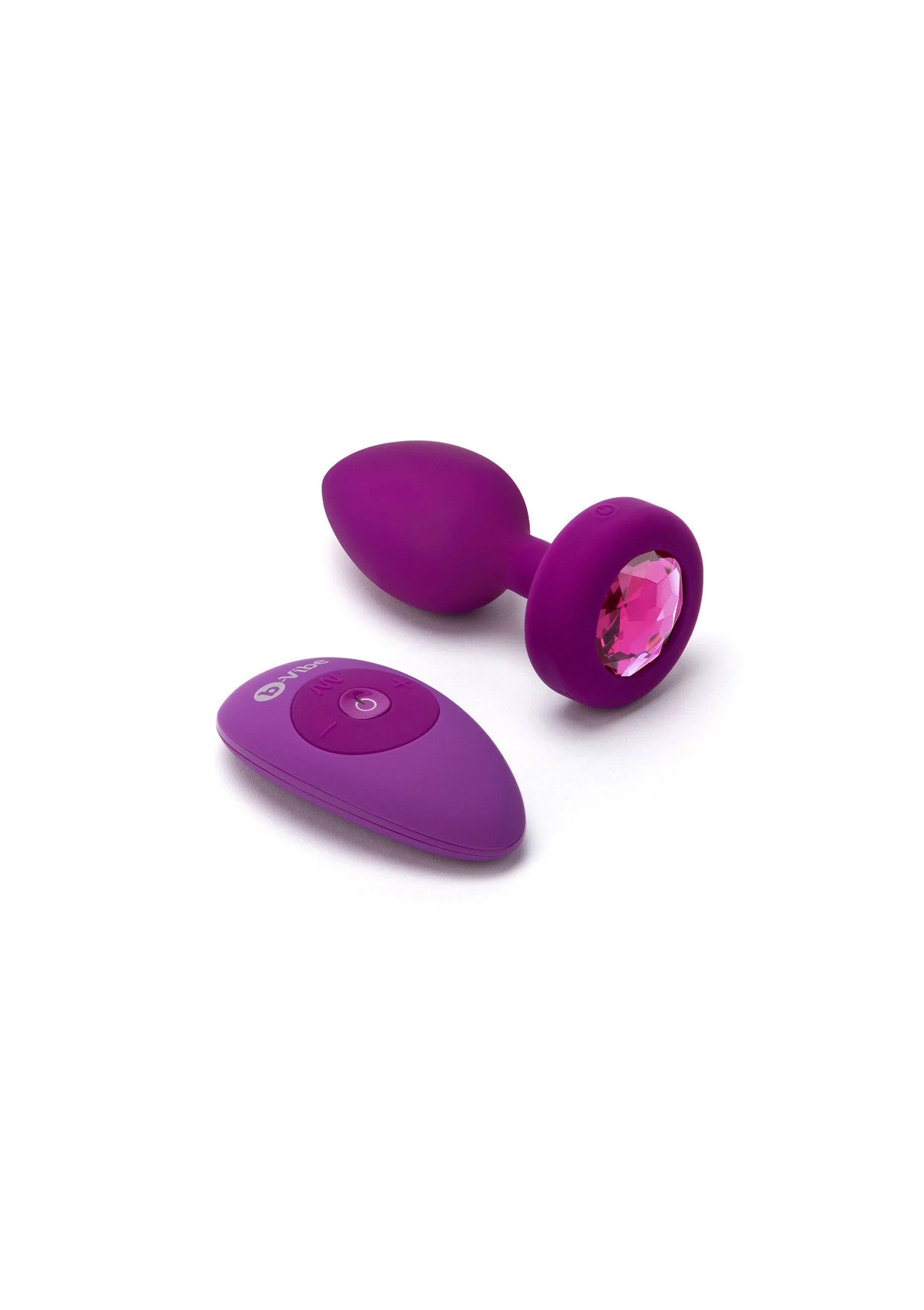 B-Vibe vibrerende jewel plug S/M paars met glinsterende kristalinzet