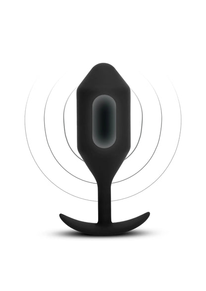 Trillende anale plug XXL van B-Vibe, zwarte plug met ovale inzet en brede voet