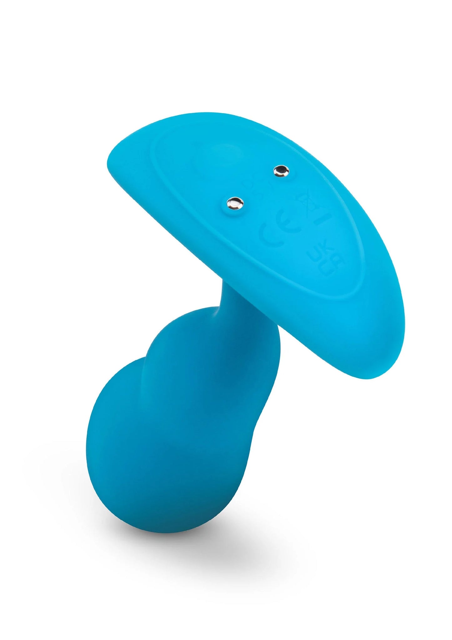 Blauwe B-Vibe p-spot snug plug met contactpunten op de onderzijde