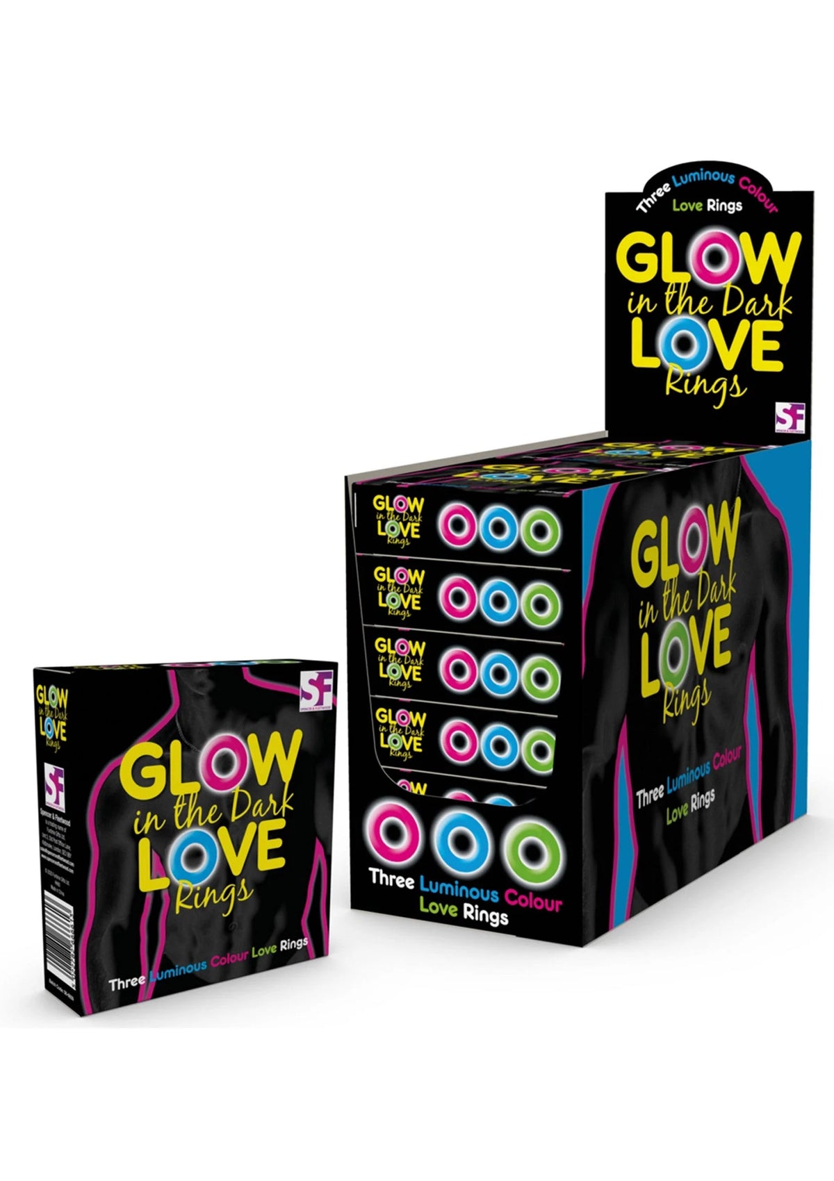Bestel: Glow In The Dark Love Rings - bij Happytoys: de erotische sex webshop | liever Happy dan Easy ⭐⭐⭐⭐⭐ - Default Title - 37004 - GLOW
