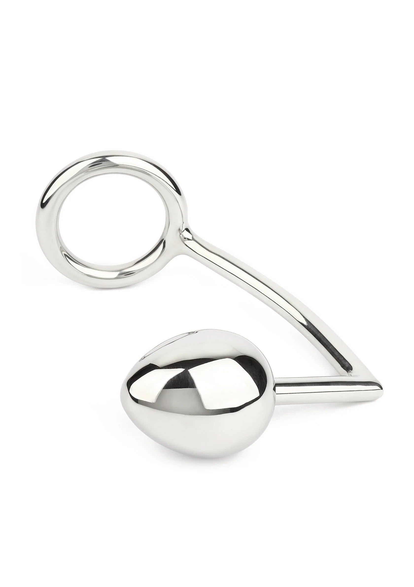 Verchroomde hitch-bead met ring en kogelvormige bal, staaf met afgeronde punt