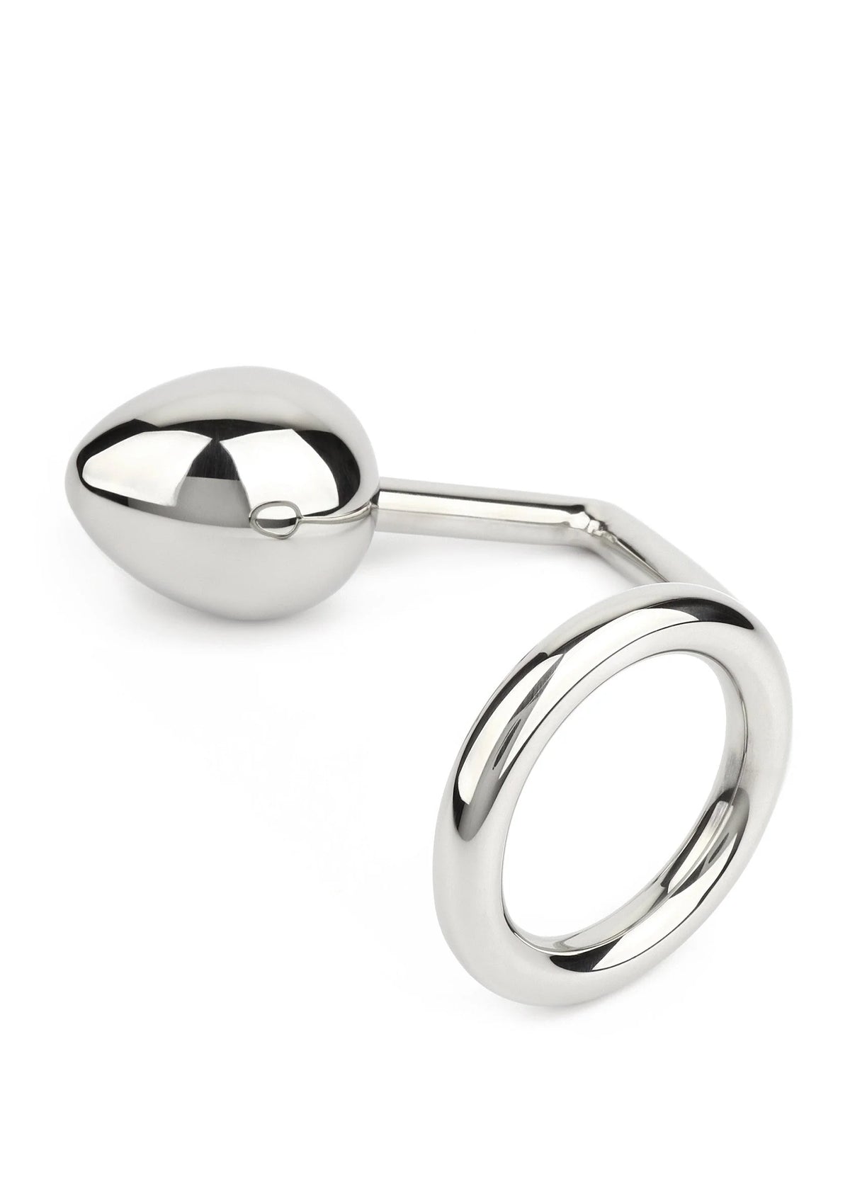 RVS balanker met ronde ring en glanzende bol, 45 mm
