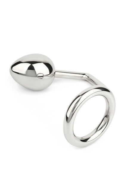RVS balanker met ronde ring en glanzende bol, 45 mm