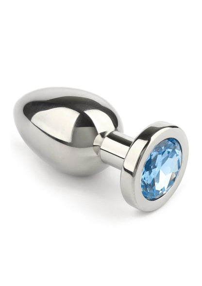 Mr. Steel Jewled Butt Plug Small (Blue)