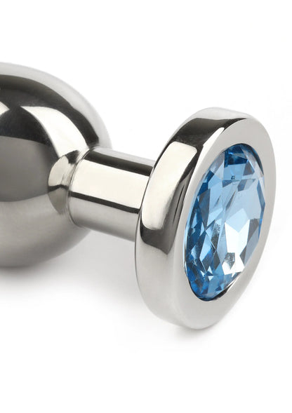Mr. Steel Jewled Butt Plug Small (Blue)