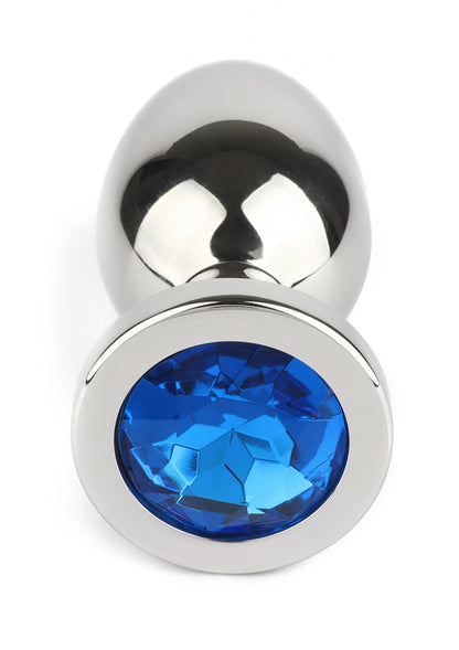 Mr. Steel Jewled Butt Plug Large (Blue)