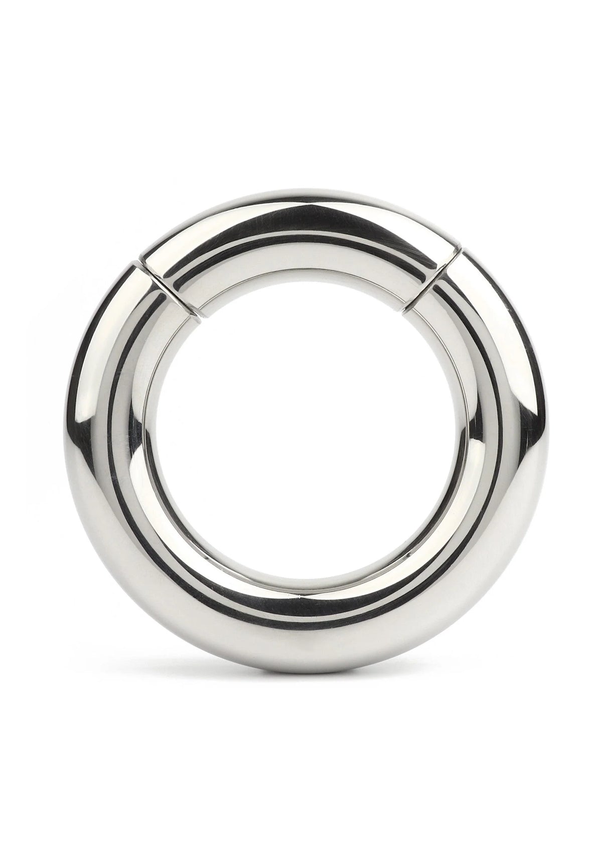 Zilverkleurige stackable gewichtsring van metaal, rond model met glanzende afwerking