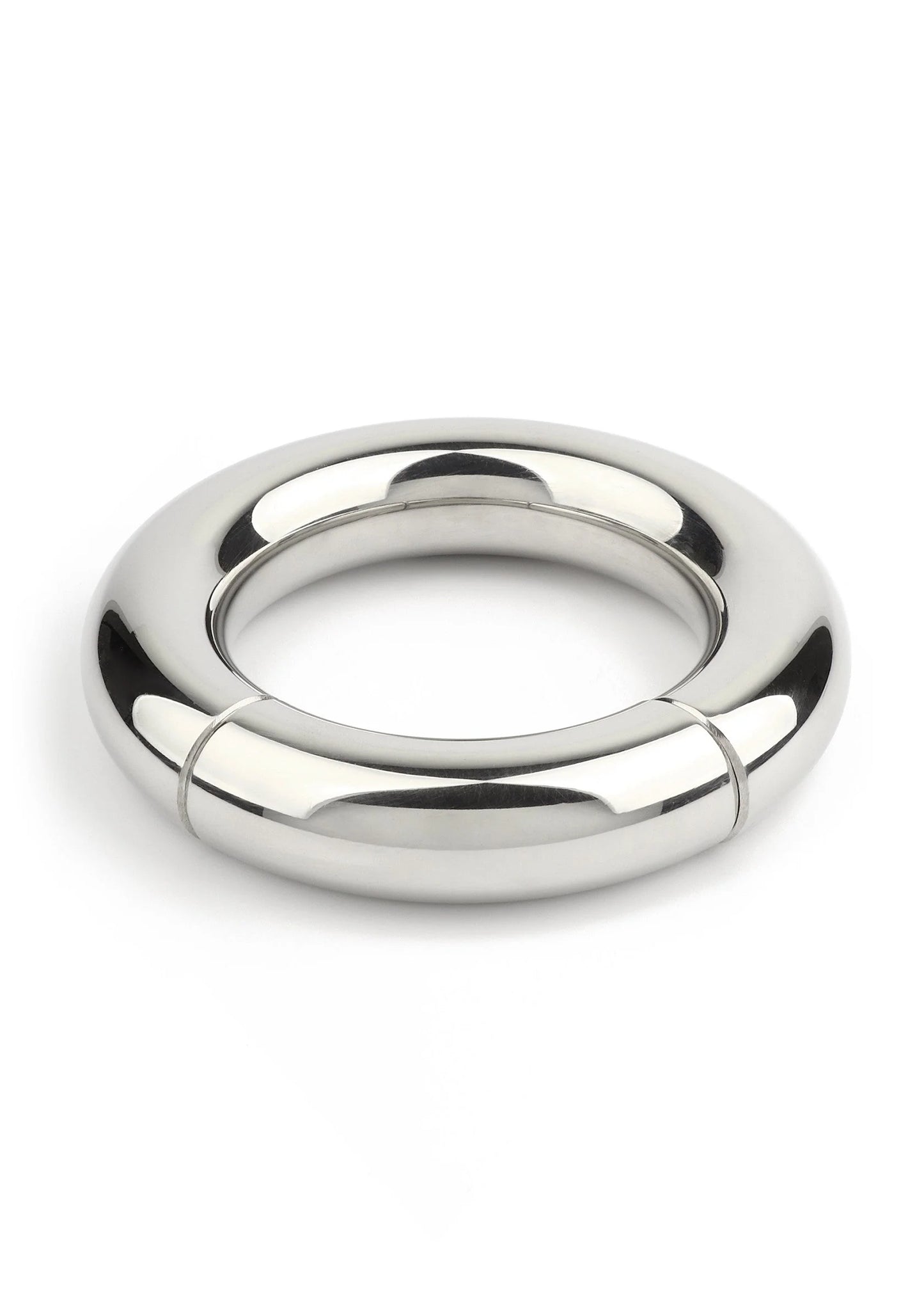 Glanzende zilverkleurige metalen gewichtsring, ronde stackable uitvoering