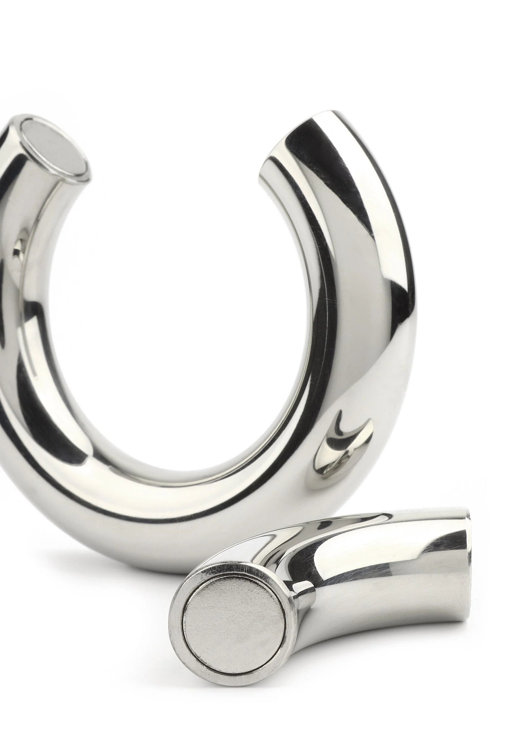 Zilverkleurig U-klemstuk met ronde sluitpin, voor stackable gewicht