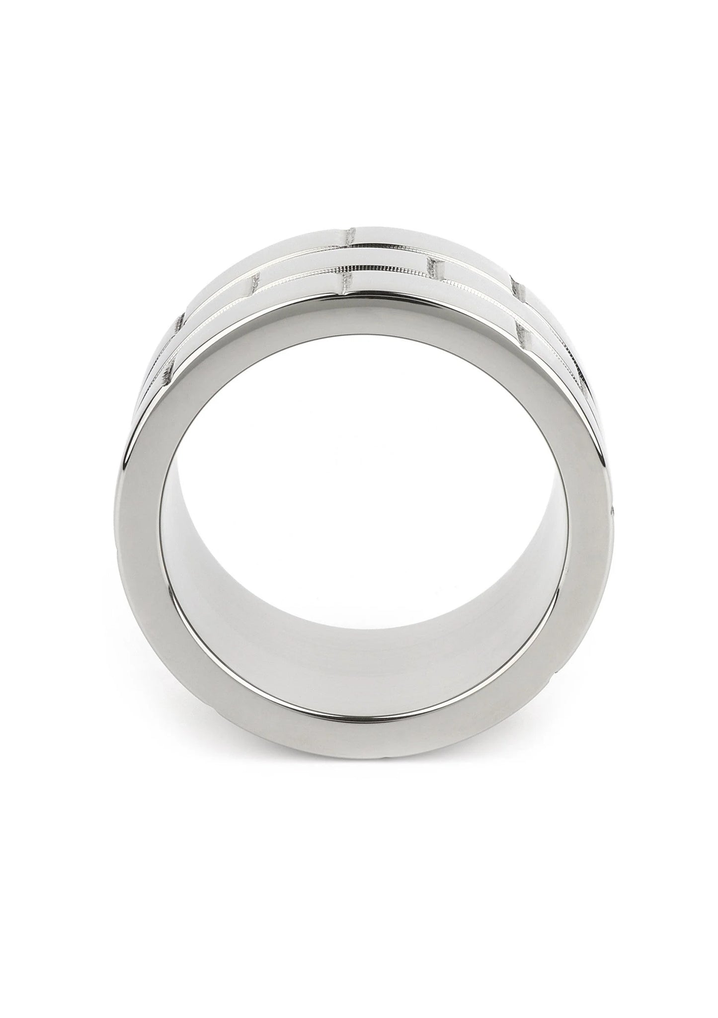 Zilverkleurige C-ring van metaal met gladde binnenkant