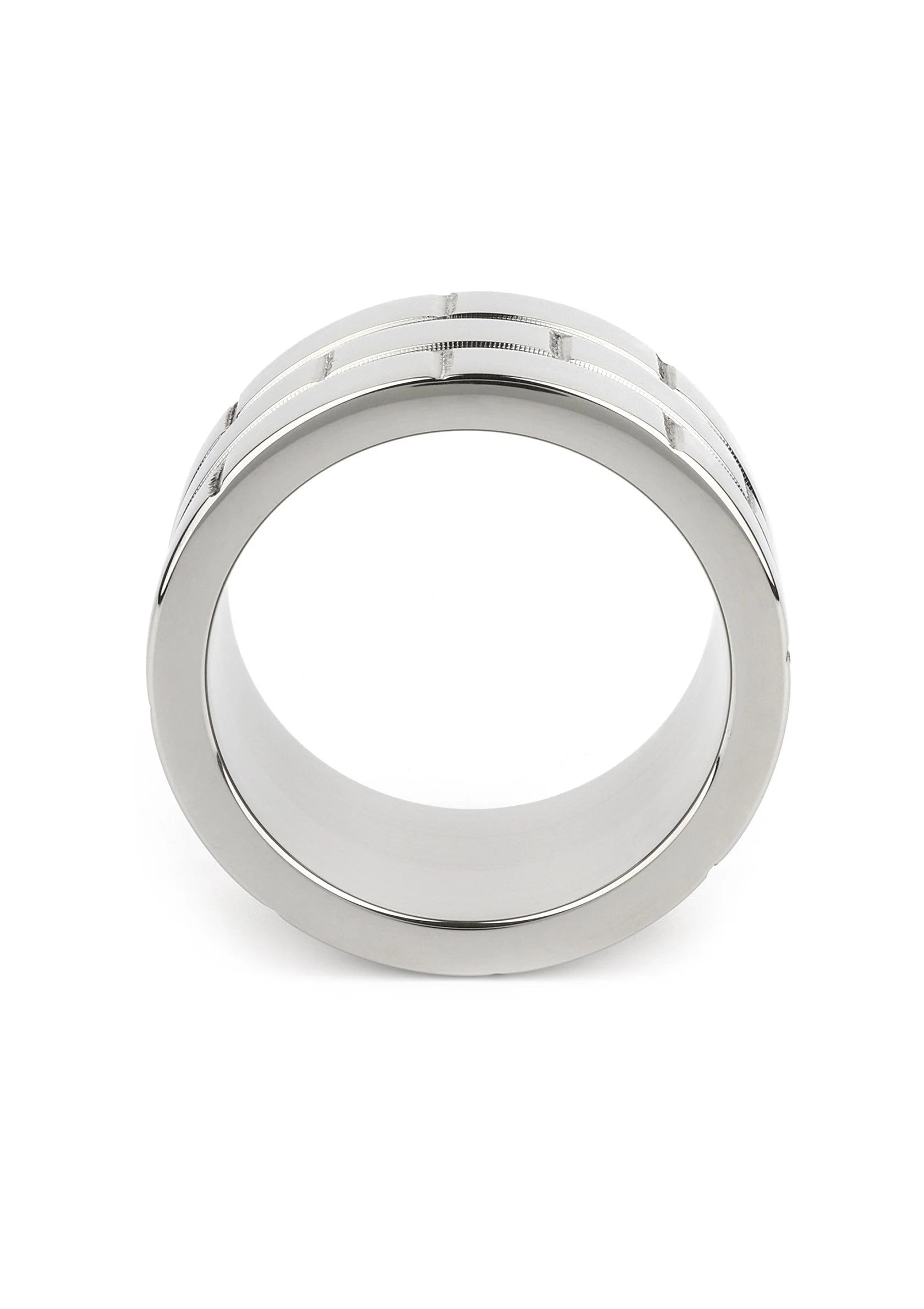 Zilverkleurige C-ring van metaal met gladde binnenkant