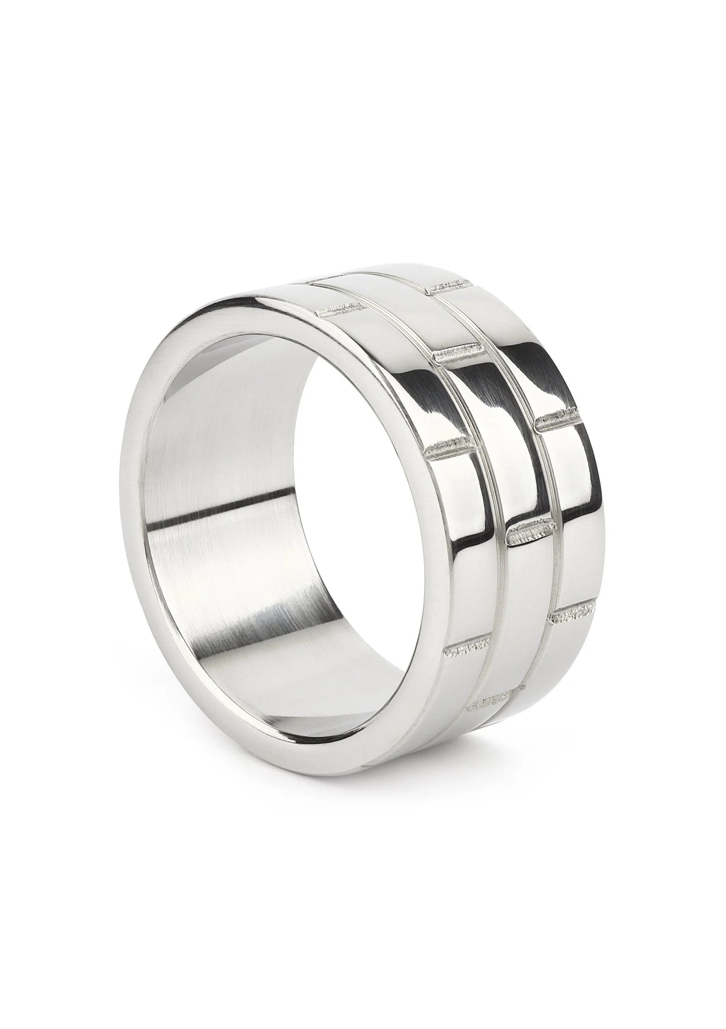 Stalen C-ring 45 mm, glanzend zilverkleurig met brede segmenten