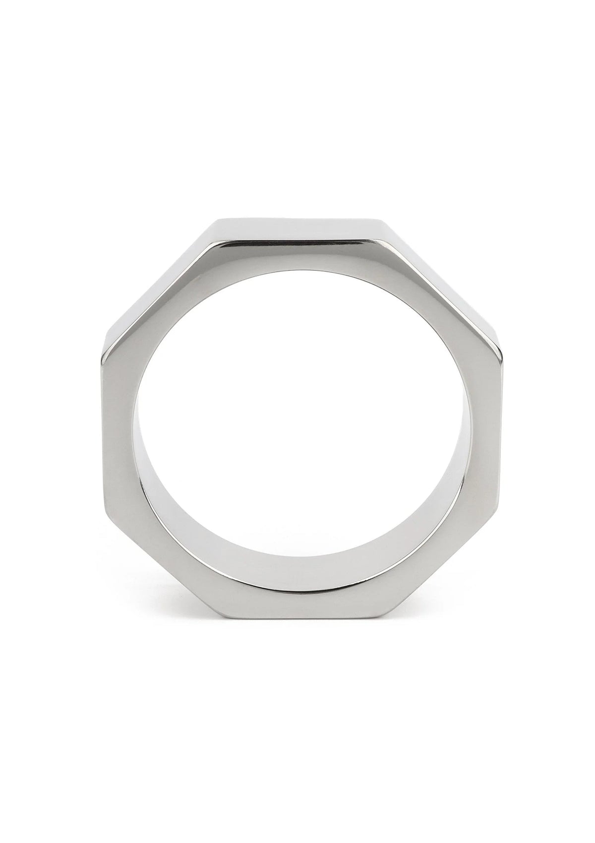 RVS C-ring moer 50 mm met achthoekige vorm en centrale opening