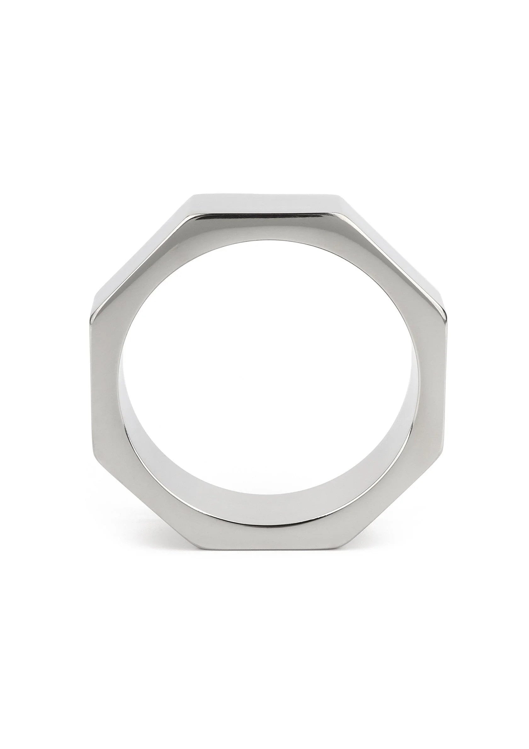 RVS C-ring moer 50 mm met achthoekige vorm en centrale opening