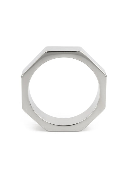 RVS C-ring moer 50 mm met achthoekige vorm en centrale opening