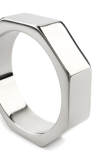 Zilverkleurige hexagonale C-ring, 50 mm, met glanzende randen