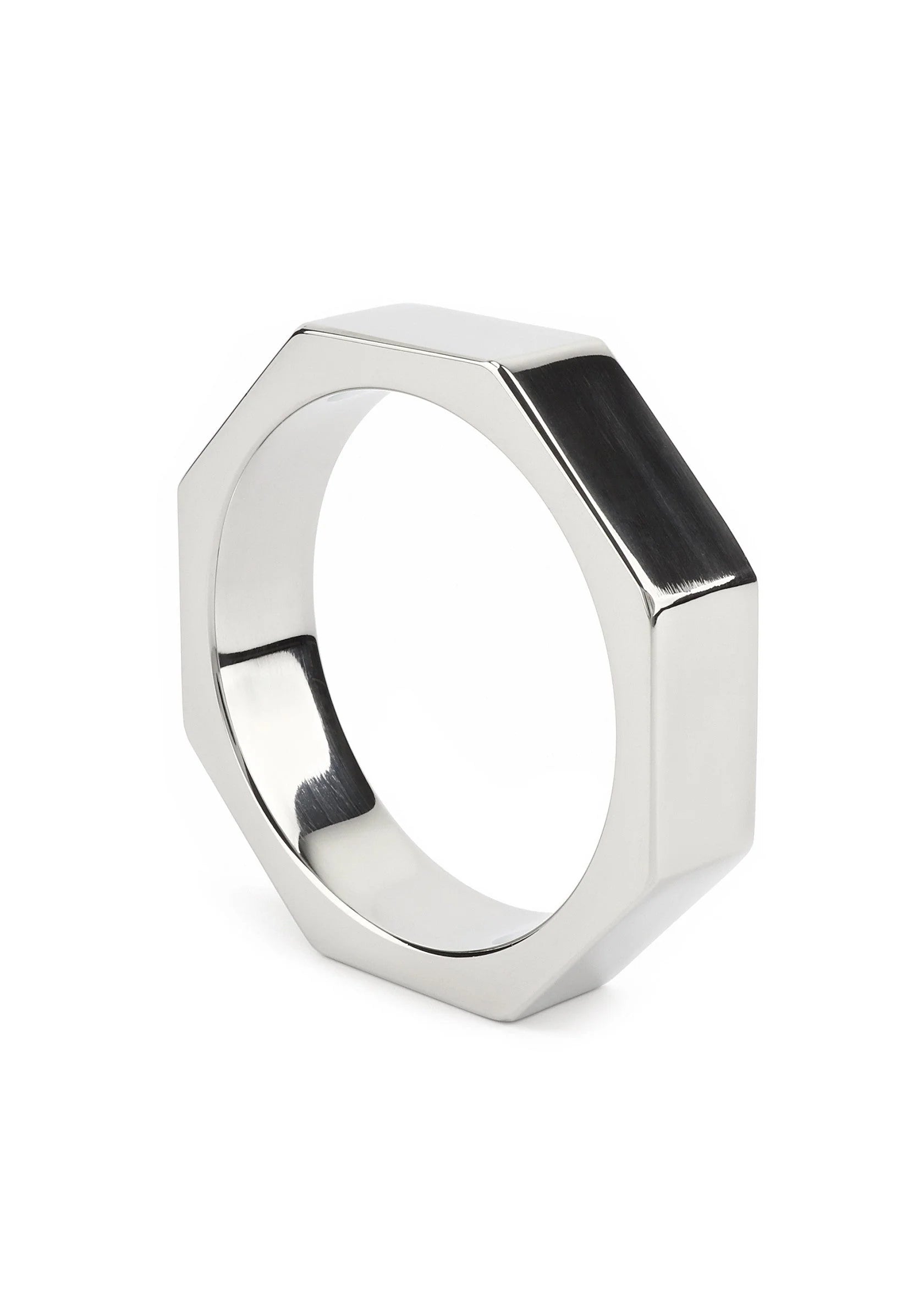 Metalen C-ring, gepolijst zilverkleurig, 55 mm, zeskantige buitenkant