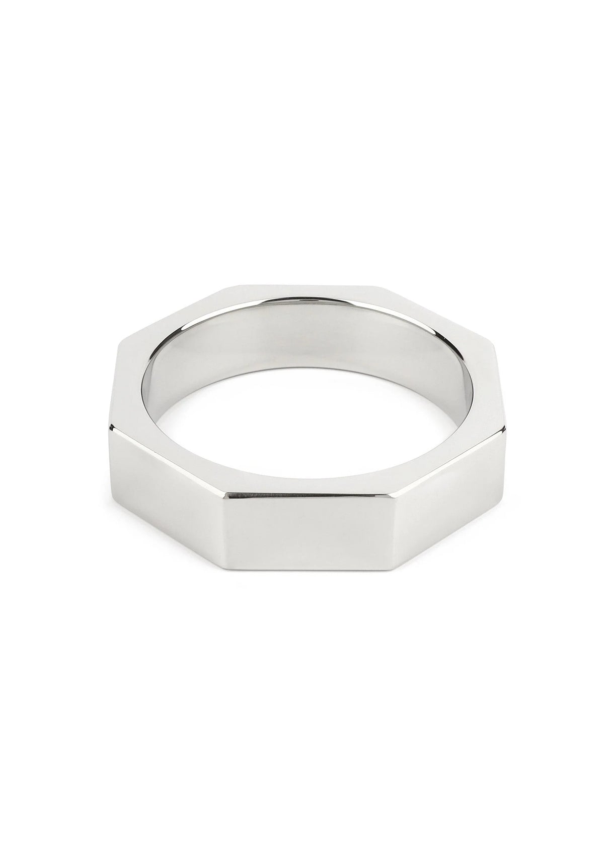Metalen C-ring, zilverkleurige zeskantige ring met ronde binnenopening