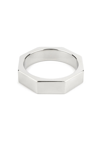 Metalen C-ring, zilverkleurige zeskantige ring met ronde binnenopening