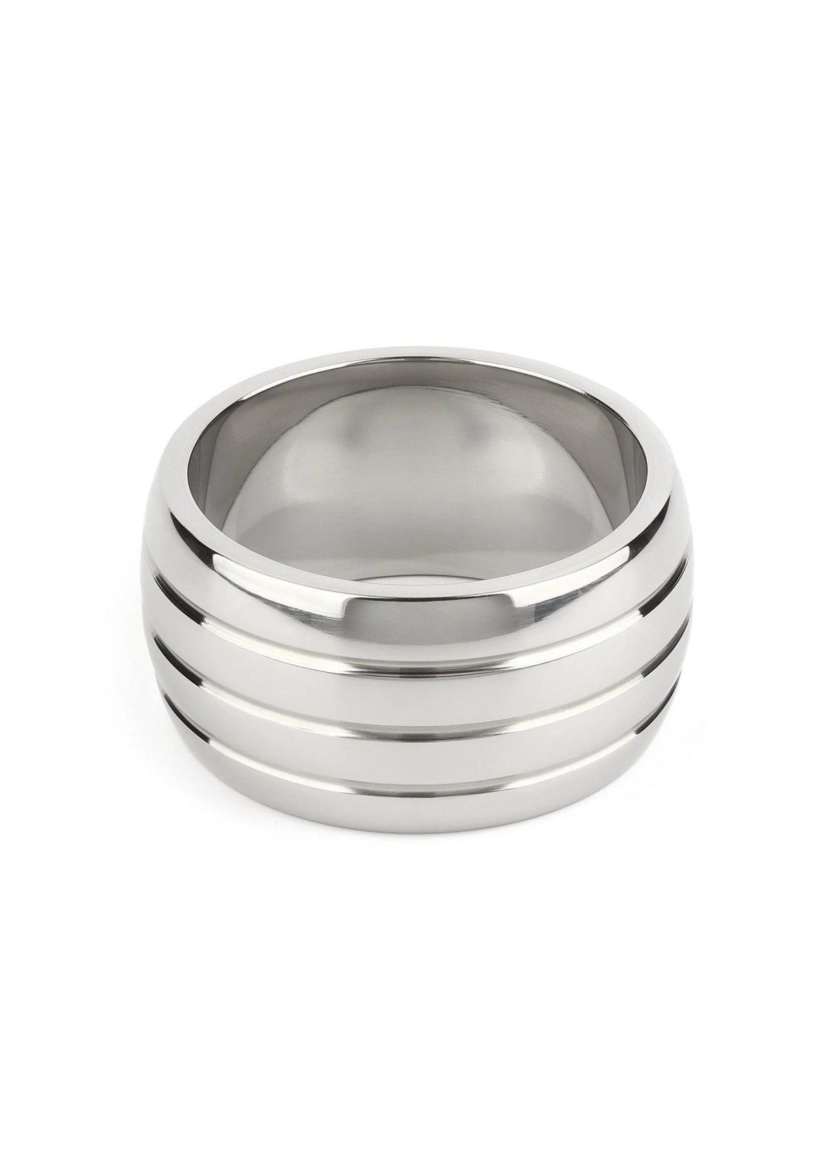 Ovale C-ring van gepolijst roestvrij staal (50 mm) met brede groeven aan de zijkant