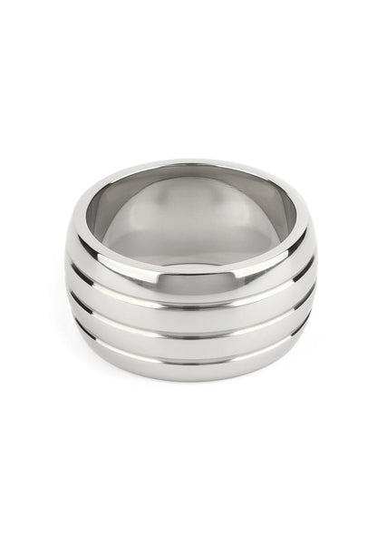 Ovale C-ring van gepolijst roestvrij staal (50 mm) met brede groeven aan de zijkant