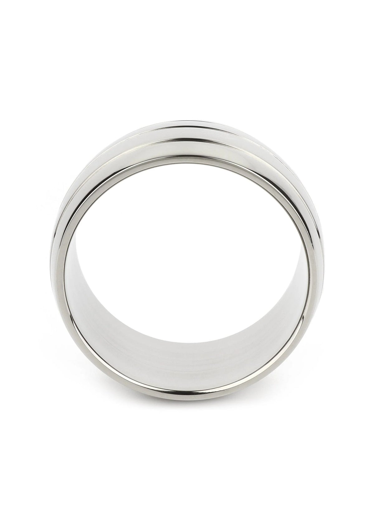 Zilverkleurige ovale barrel C-ring 55mm van Mr. Steel, ringprofiel met randen